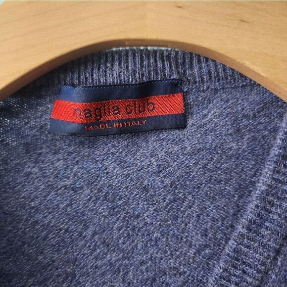 Maglia Club Italy cashmere wool blend  sweater V neck - Picture 3 of 9